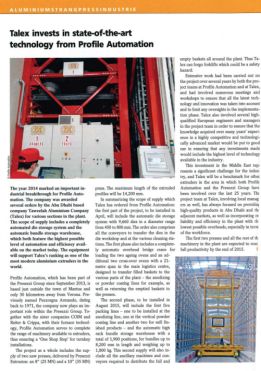 Presezzi Extrusion Group on International Aluminium Journal